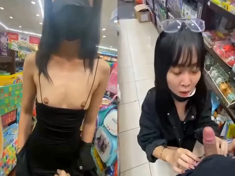 đi nhà sách em mặc mỗi cái quần lót còn đòi anh liếm thằng nhỏ p1